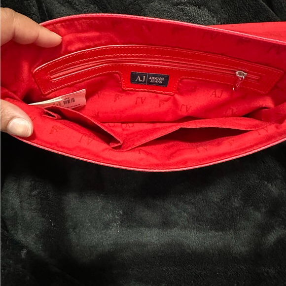 Womens Armani Jeans Crossbody/Clutch Purse Color Red/Silver - Picture 8 of 9